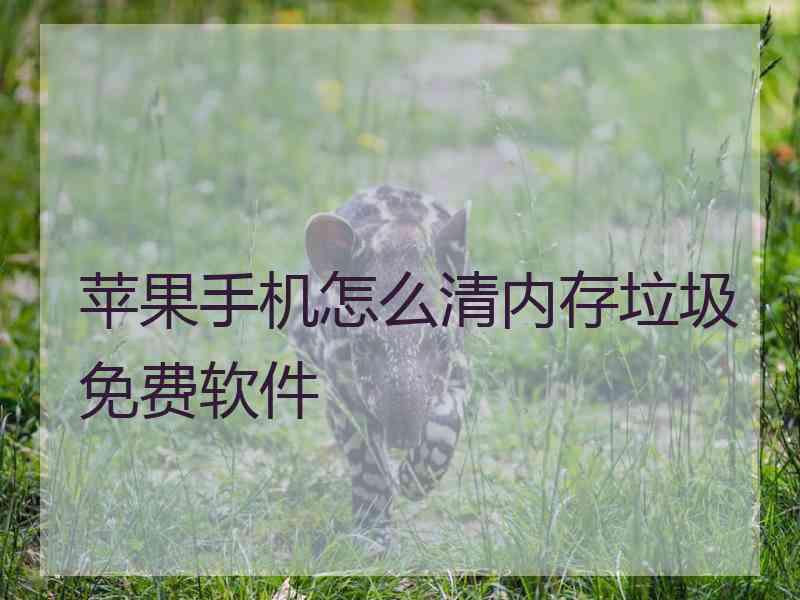 苹果手机怎么清内存垃圾免费软件 苹果手机怎么清内存垃圾免费软件