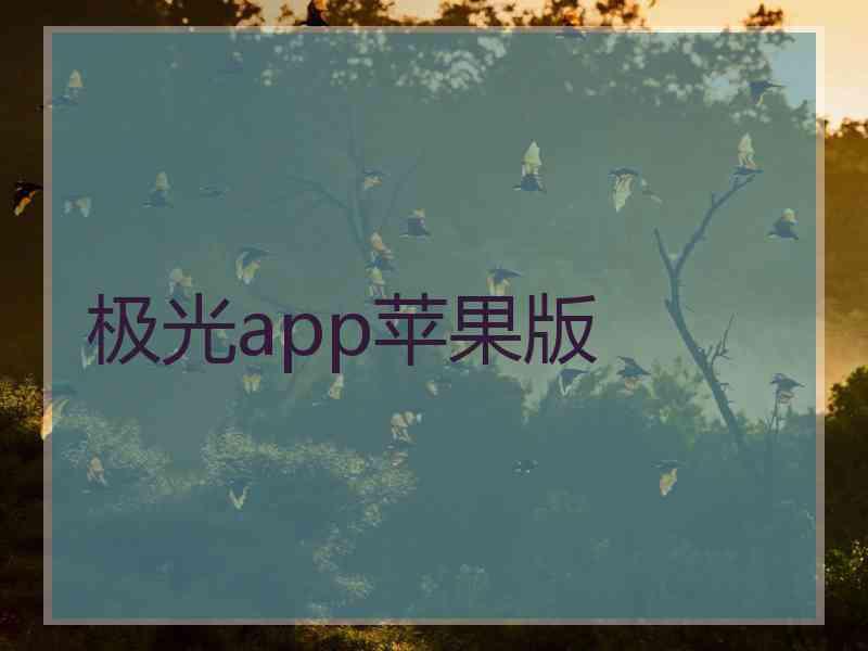 极光app苹果版 极光app苹果版