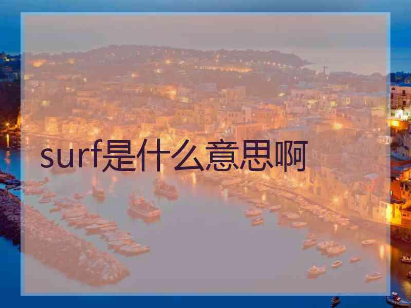 surf是什么意思啊 surf是什么意思啊