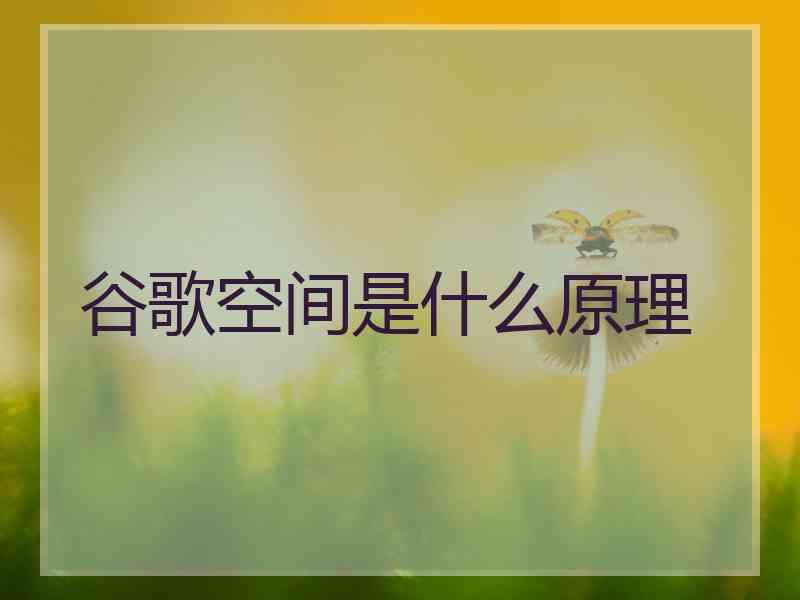谷歌空间是什么原理 谷歌空间是什么原理