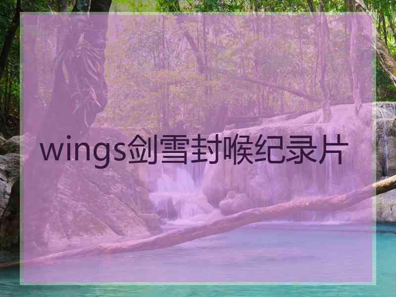 wings剑雪封喉纪录片