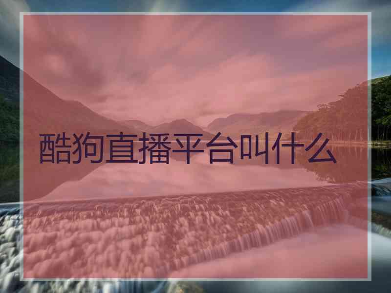 酷狗直播平台叫什么 酷狗直播平台叫什么
