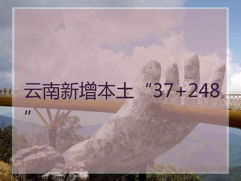 云南新增本土“37+248”