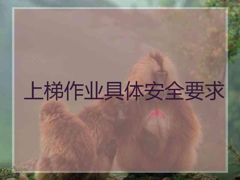 上梯作业具体安全要求 上梯作业具体安全要求