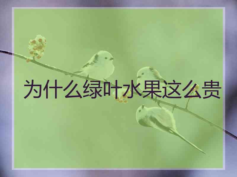 为什么绿叶水果这么贵 为什么绿叶水果这么贵