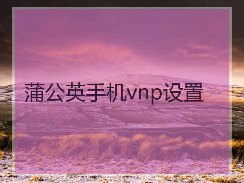 蒲公英手机vnp设置 蒲公英手机vnp设置