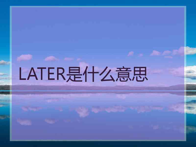 LATER是什么意思 LATER是什么意思