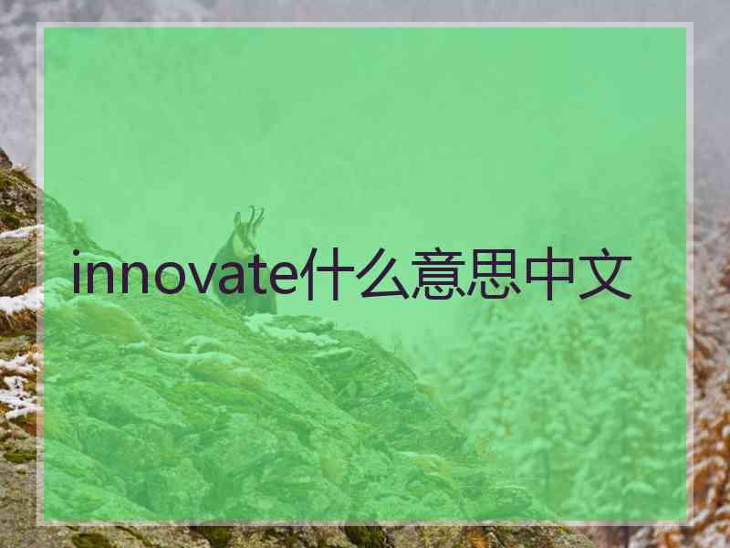 innovate什么意思中文 innovate什么意思中文