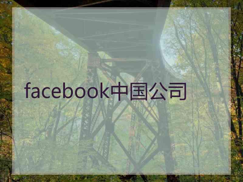 facebook中国公司 facebook中国公司