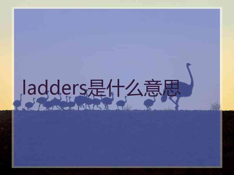 ladders是什么意思 ladders是什么意思