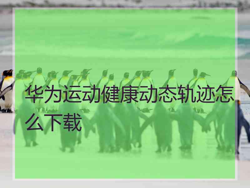 华为运动健康动态轨迹怎么下载 华为运动健康动态轨迹怎么下载