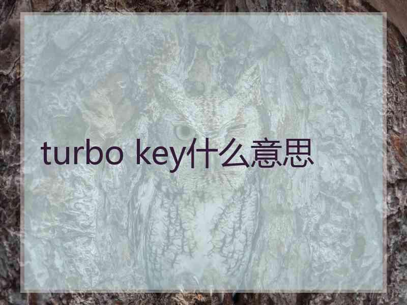 turbo key什么意思