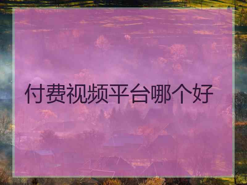 付费视频平台哪个好 付费视频平台哪个好