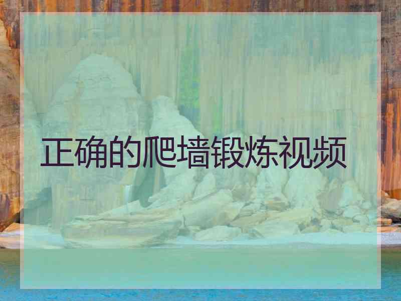 正确的爬墙锻炼视频 正确的爬墙锻炼视频