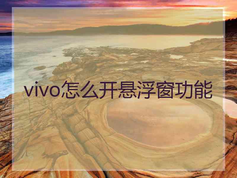 vivo怎么开悬浮窗功能 vivo怎么开悬浮窗功能