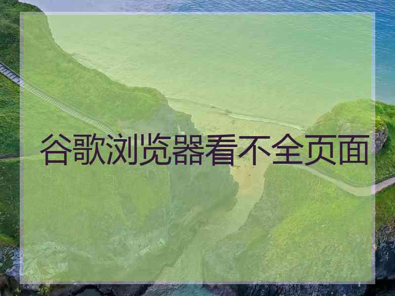 谷歌浏览器看不全页面 谷歌浏览器看不全页面