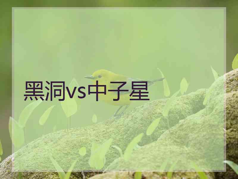 黑洞vs中子星 黑洞vs中子星