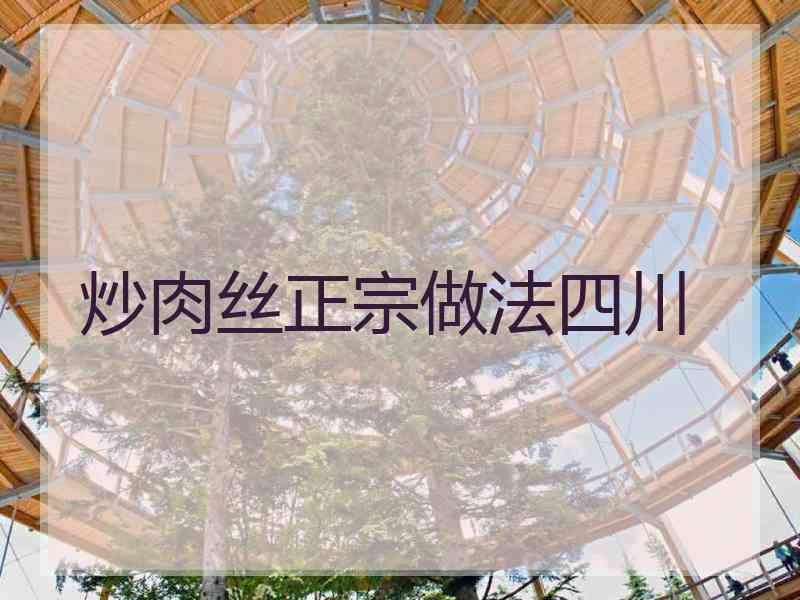 炒肉丝正宗做法四川 炒肉丝正宗做法四川