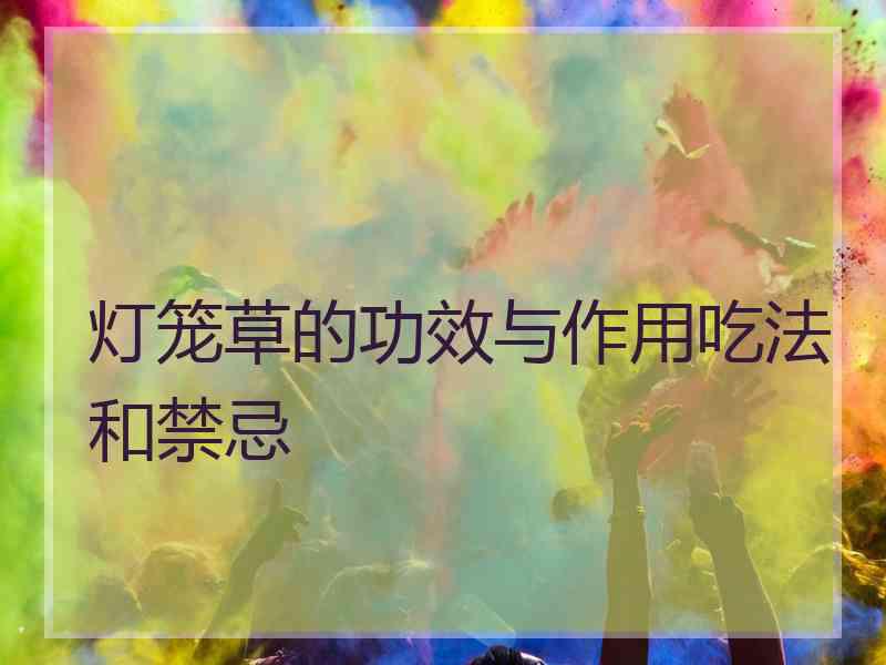 灯笼草的功效与作用吃法和禁忌 灯笼草的功效与作用吃法和禁忌