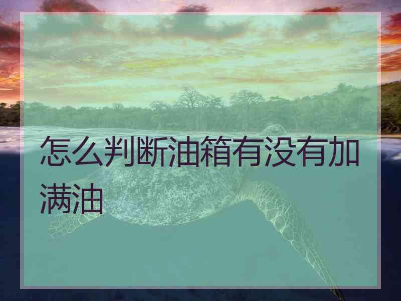 怎么判断油箱有没有加满油 怎么判断油箱有没有加满油
