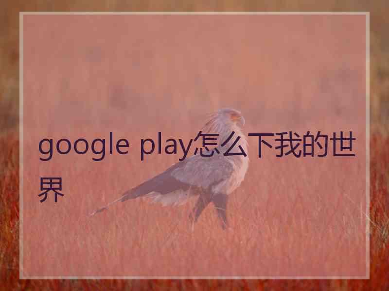 google play怎么下我的世界 google play怎么下我的世界
