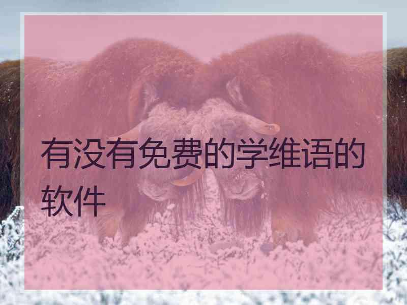 有没有免费的学维语的软件 有没有免费的学维语的软件