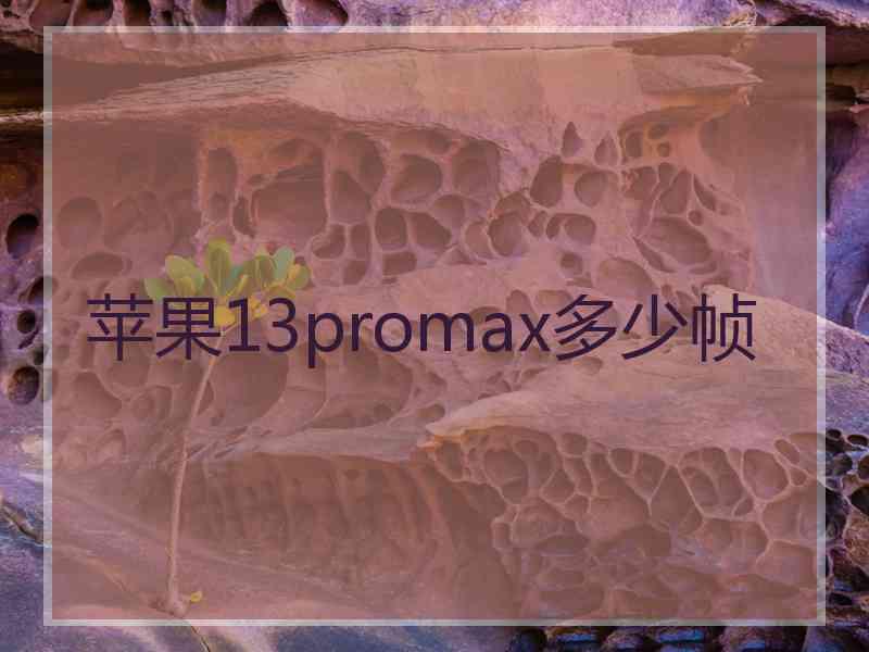 苹果13promax多少帧 苹果13promax多少帧