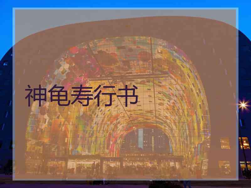 神龟寿行书 神龟寿行书