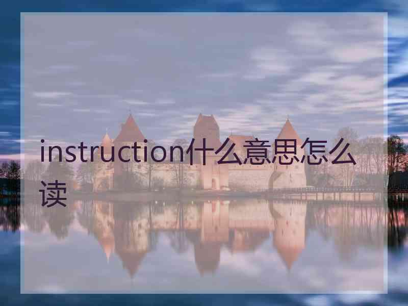 instruction什么意思怎么读 instruction什么意思怎么读