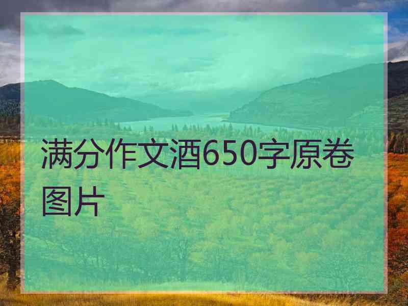 满分作文酒650字原卷图片 满分作文酒650字原卷图片