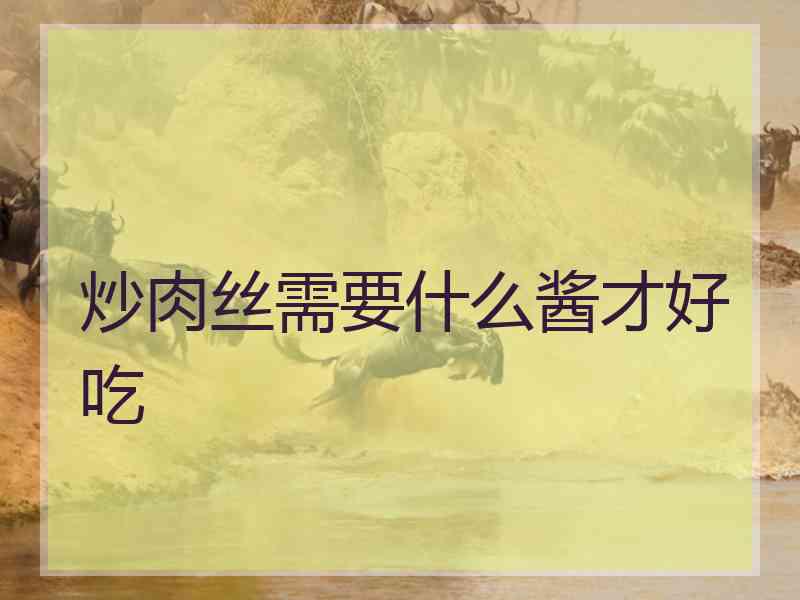 炒肉丝需要什么酱才好吃 炒肉丝需要什么酱才好吃