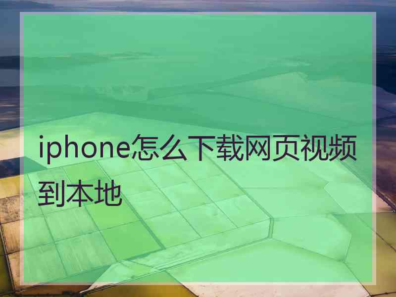 iphone怎么下载网页视频到本地 iphone怎么下载网页视频到本地