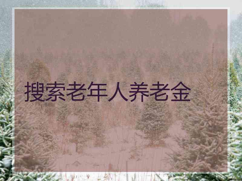 搜索老年人养老金 搜索老年人养老金