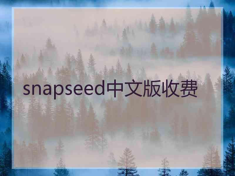 snapseed中文版收费