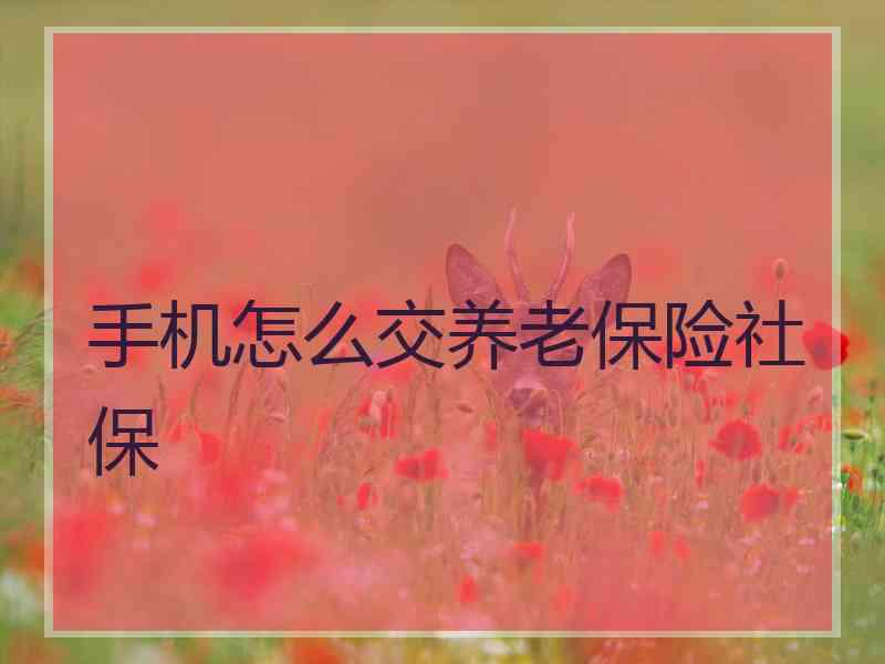 手机怎么交养老保险社保 手机怎么交养老保险社保