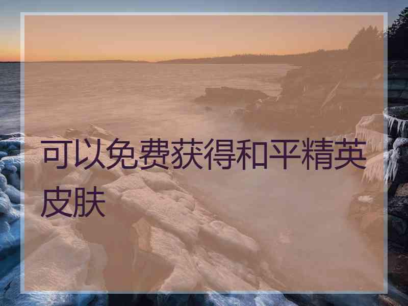 可以免费获得和平精英皮肤 可以免费获得和平精英皮肤