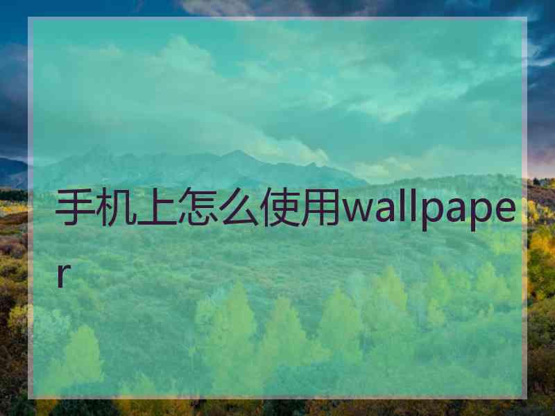 手机上怎么使用wallpaper 手机上怎么使用wallpaper