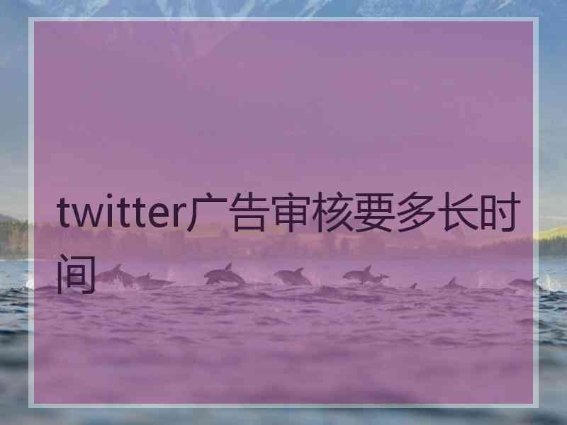 twitter广告审核要多长时间 twitter广告审核要多长时间