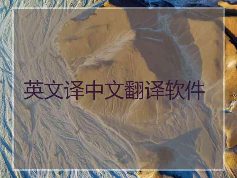 英文译中文翻译软件 英文译中文翻译软件