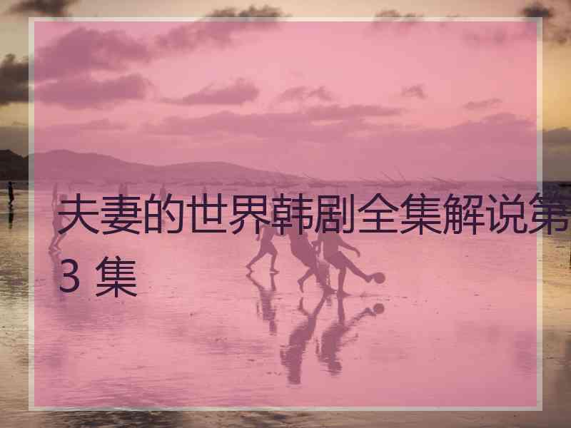 夫妻的世界韩剧全集解说第3 集 夫妻的世界韩剧全集解说第3 集