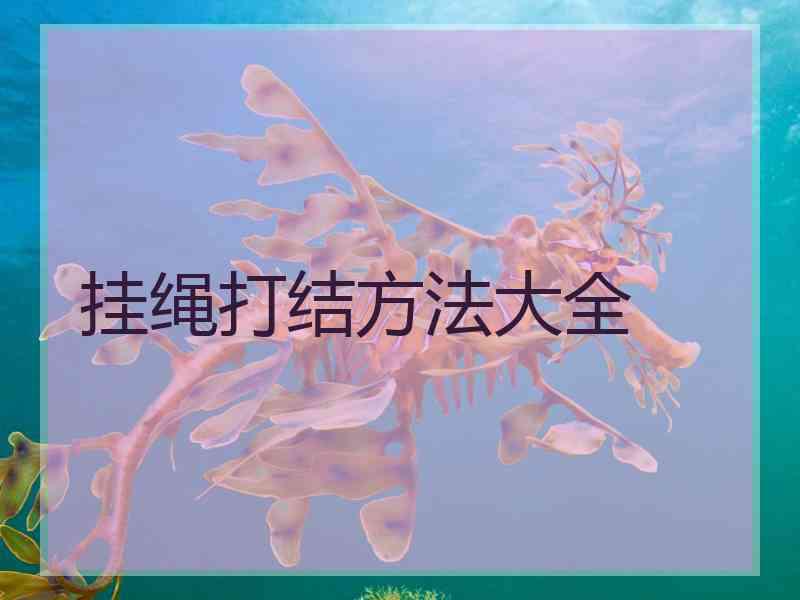 挂绳打结方法大全 挂绳打结方法大全