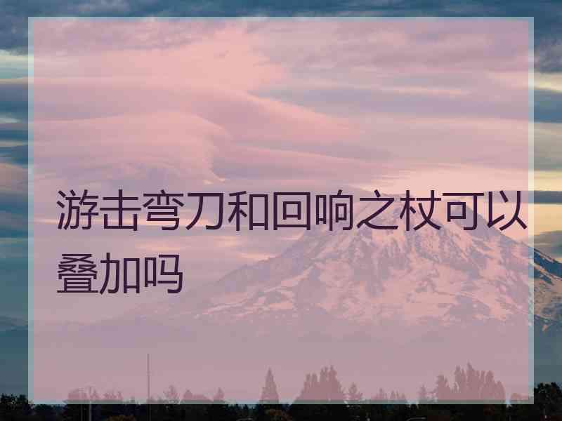 游击弯刀和回响之杖可以叠加吗 游击弯刀和回响之杖可以叠加吗