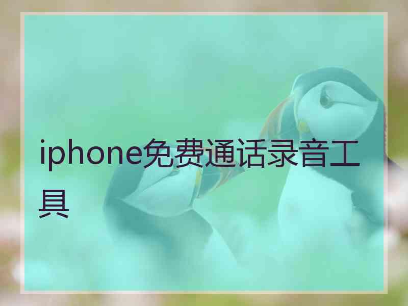 iphone免费通话录音工具