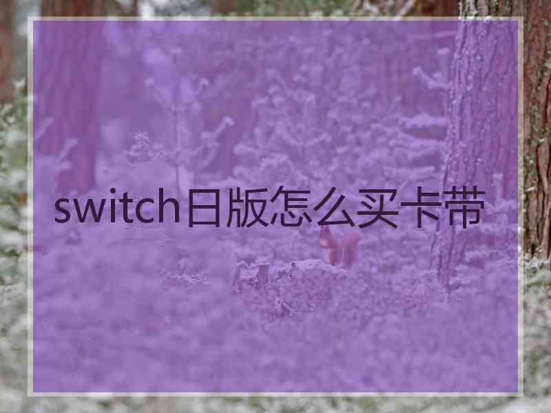 switch日版怎么买卡带 switch日版怎么买卡带
