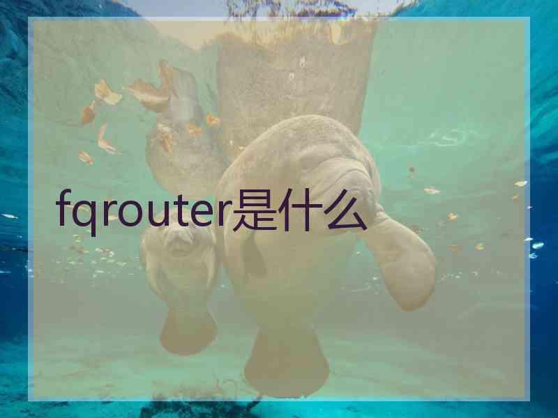 fqrouter是什么 fqrouter是什么