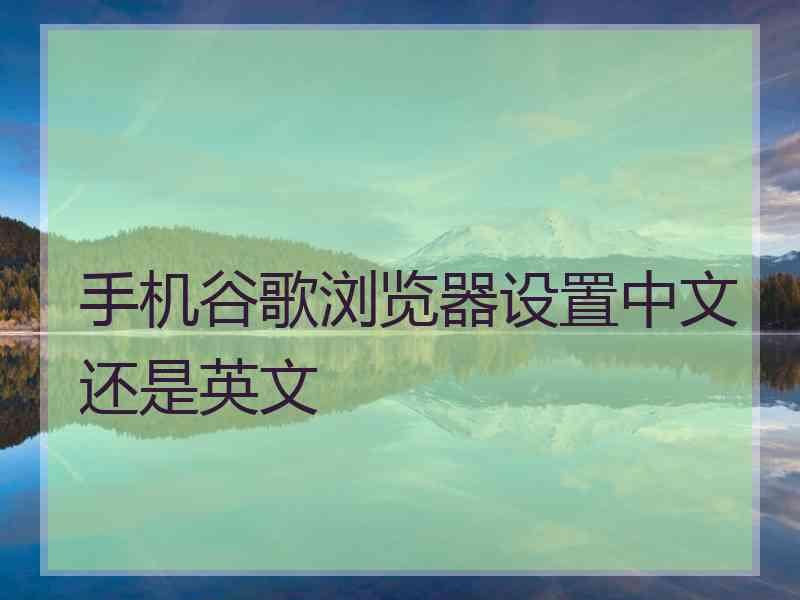 手机谷歌浏览器设置中文还是英文