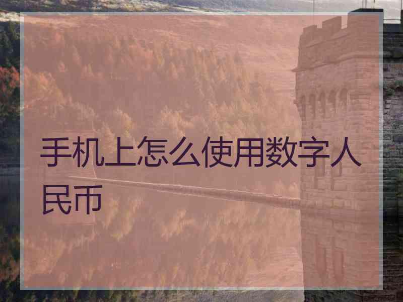 手机上怎么使用数字人民币 手机上怎么使用数字人民币
