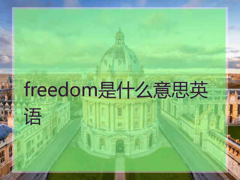 freedom是什么意思英语