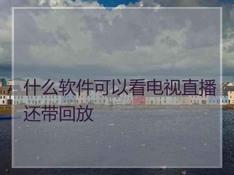 什么软件可以看电视直播还带回放 什么软件可以看电视直播还带回放