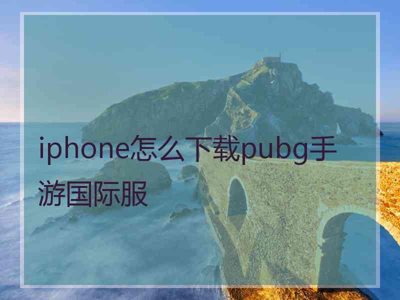 iphone怎么下载pubg手游国际服